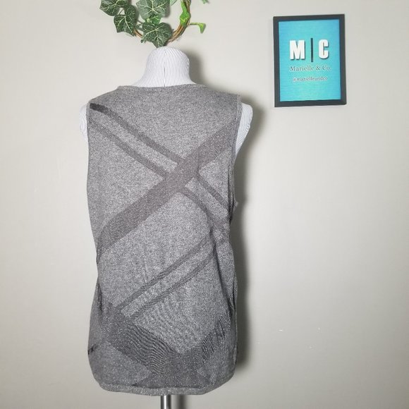 Lauren Ralph Lauren Gray Sparkle Sleeveless Shirt - Picture 2 of 8